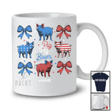Personalized Custom Name Pig Pig Boom; Joyful 4th Of July US Flag Pig; Farmer Patriotic T-Shirt
