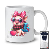 Personalized Custom Name Pig Teacher Sunglasses; Lovely Back To School Farmer Farming T-Shirt