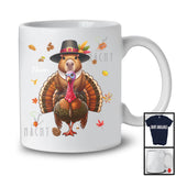Personalized Custom Name Pilgrim Capybara Riding Turkey; Lovely Thanksgiving Fall Leaves T-Shirt