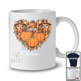 Personalized Custom Name Pilgrim Chihuahua Heart; Lovely Thanksgiving Fall Sunflower Pumpkin T-Shirt
