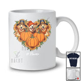 Personalized Custom Name Pilgrim Golden Retriever Heart; Lovely Thanksgiving Sunflower Pumpkin T-Shirt