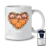 Personalized Custom Name Pilgrim Pig Pumpkin Sunflower Heart; Lovely Thanksgiving Farmer T-Shirt