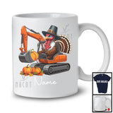 Personalized Custom Name Pilgrim Turkey Driving Excavator, Amazing Thanksgiving Driver Team T-Shirt