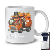 Personalized Custom Name Pilgrim Turkey Driving Garbage Truck, Amazing Thanksgiving Driver Team T-Shirt