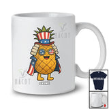 Personalized Custom Name Pineapple American Flag Cape; Amazing 4th Of July Fruit Vegan Patriotic T-Shirt