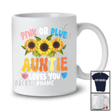 Personalized Custom Name Pink or Blue Auntie; Happy Mother's Day Gender Reveal Sunflower T-Shirt