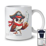 Personalized Custom Name Pirate Owl; Scary Halloween Owl Bird Lover; Family Group T-Shirt