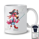 Personalized Custom Name Pirate Pink Flamingo; Scary Halloween Flamingo Farm Animl; Farmer Family T-Shirt