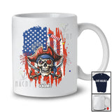 Personalized Custom Name Pirate Skull With American Flag; Joyful 4th Of July Firecracker; Patriotic T-Shirt