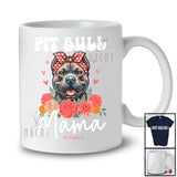 Personalized Custom Name Pit Bull Mama; Adorable Mother's Day Flowers Bandana; Family T-Shirt