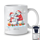 Personalized Custom Name Polar Bear Build Snowman; Lovely Snow Santa Polar Bear; Family T-Shirt