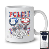 Personalized Custom Name Police Crew, Joyful 4th Of July USA Sunglasses, Careers Patriotic T-Shirt