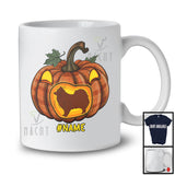 Personalized Custom Name Pomeranian In Plaid Pumpkin; Creepy Halloween Animal Family T-Shirt