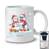 Personalized Custom Name Poodle Build Snowman; Lovely Snow Santa Poodle; Family T-Shirt