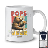 Personalized Custom Name Pops Beer; Awesome Father's Day Bear Drinking Beer; Vintage Retro T-Shirt