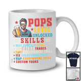 Personalized Custom Name Pops Level Unlocked Skills, Awesome Father's Day Beer Drinking T-Shirt
