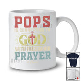 Personalized Custom Name Pops is Connecting to God Prayer; Lovely Father's Day Cross; Vintage T-Shirt