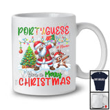 Personalized Custom Name Portuguese You A Merry Christmas; Joyful Dabbing Santa; Family T-Shirt
