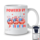 Personalized Custom Name Powered by Donut And Patriotism; Lovely 4th Of July Patriotic T-Shirt