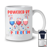 Personalized Custom Name Powered by Wine And Patriotism; Lovely 4th Of July Patriotic T-Shirt