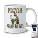 Personalized Custom Name Prayer Warrior; Proud Veteran Jesus Cross Soldier Army; Family Group T-Shirt