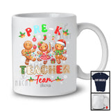 Personalized Custom Name Pre-K Teacher Team; Joyful Christmas 3 Gingerbreads; Teaching T-Shirt