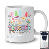 Personalized Custom Name Pre-K Teacher; Amazing Back To School Floral Flowers; Teacher Group T-Shirt