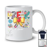 Personalized Custom Name Pre-K; Lovely Back To School Teacher Leopard Coquette Pencil Bow T-Shirt