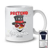Personalized Custom Name Pretend I'm A Snowman; Adorable Christmas Snowman Face Cosplay T-Shirt