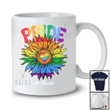 Personalized Custom Name Pride; Adorable LGBTQ Pride Rainbow Sunflower; Gay Lesbian T-Shirt