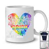 Personalized Custom Name Pride; Amusing LGBTQ Pride Skeleton Rainbow Heart Shape T-Shirt