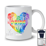 Personalized Custom Name Pride; Amusing LGBTQ Pride Skull Rainbow Heart Shape T-Shirt