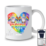 Personalized Custom Name Pride; Amusing LGBTQ Pride Two Gnomes Rainbow Heart Shape T-Shirt
