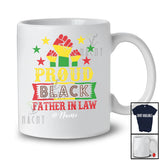 Personalized Custom Name Proud Black Father in law; Lovely Juneteenth Strong Hand Afro Family T-Shirt