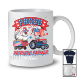 Personalized Custom Name Proud Patriotic; Lovely 4th Of July Chicken On Tractor; Farmer Farm T-Shirt