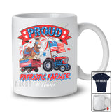 Personalized Custom Name Proud Patriotic; Lovely 4th Of July Donkey On Tractor; Farmer Farm T-Shirt