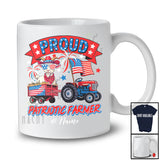 Personalized Custom Name Proud Patriotic; Lovely 4th Of July Goat On Tractor; Farmer Farm T-Shirt