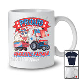 Personalized Custom Name Proud Patriotic; Lovely 4th Of July Sheep On Tractor; Farmer Farm T-Shirt