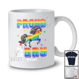 Personalized Custom Name Proud To Be Gay; Joyful LGBTQ Gay Pride Month Unicorn Lover T-Shirt