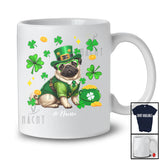 Personalized Custom Name Pug Leprechaun Glasses; Amusing St. Patrick's Day Shamrock T-Shirt