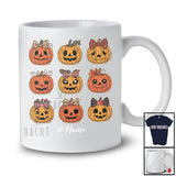 Personalized Custom Name Pumpkin Bow Tie Collection; Lovely Halloween Leopard Family T-Shirt