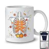 Personalized Custom Name Pumpkin Pie Rib Cage; Cheerful Thanksgiving Skeleton X-Ray; Family T-Shirt