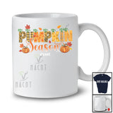 Personalized Custom Name Pumpkin Season; Awesome Thanksgiving Leopard Plaid Fall Leaf Pumpkin T-Shirt