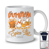 Personalized Custom Name Pumpkin Spice Life; Humorous Thanksgiving Chicken Fall Leaf; Farm Farmer T-Shirt