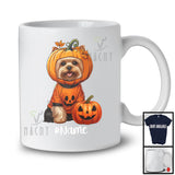 Personalized Custom Name Pumpkin Yorkshire Terrier; Humorous Halloween Family T-Shirt