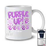 Personalized Custom Name Purple Up; Amazing Military Child Month Hands Hearts; Patriotic T-Shirt