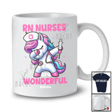 Personalized Custom Name RN Nurses Are Wonderful; Adorable Dabbing Unicorn Nursing Magical T-Shirt