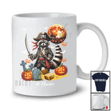 Personalized Custom Name Raccoon Pirate; Lovely Halloween Raccoon Wild Animal Pumpkin T-Shirt