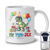 Personalized Custom Name Rawr I'm Two-Rex; Amusing 2nd Birthday Party Dinosaur T-Rex T-Shirt