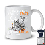 Personalized Custom Name Read In Peace; Scary Halloween Skeleton Reading Book Nerd Librarian T-Shirt